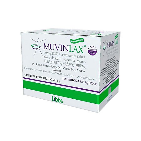 Muvinlax, Pó para Preparação Extemporânea da Libbs - Contém 20 Sachês com 14g