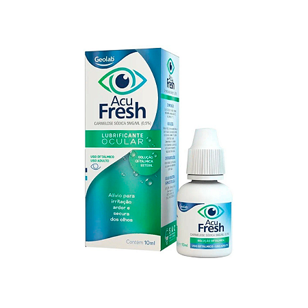 Acu Fresh, Carmelose Sódica 5mg/ml (0,5%), Lubrificante Ocular da Geolab – Contém 10ml