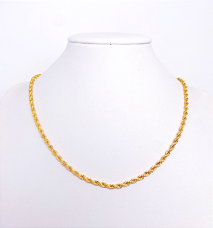 Cordão baiano banhado a ouro 18K