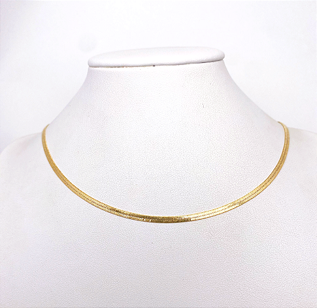 Colar fita banhado a ouro 18K