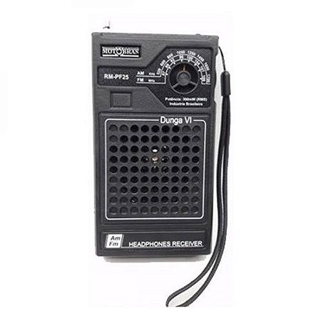 RADIO MOTOBRAS 2 FAIXAS RM-PF25 AM/FM DUNGA