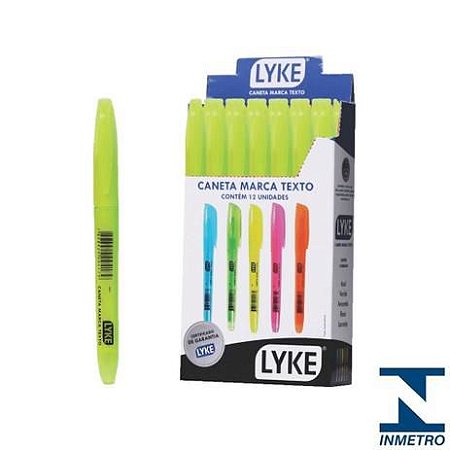 CANETA MARCA TEXTO AMARELO LYKE CX C/12 UNDS