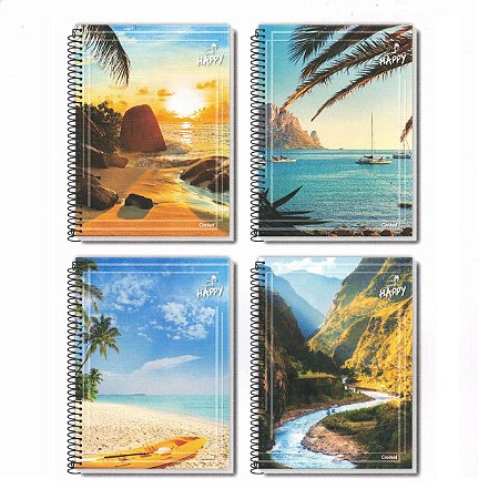 KIT C/4 CADERNOS UNIV. 10X1 HAPPY ADVENTURE 200F CREDEAL