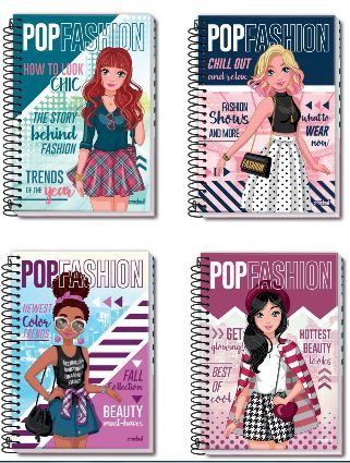 KIT C/4 CADERNO UNIV. 10X1 POP FASHION CREDEAL 200F