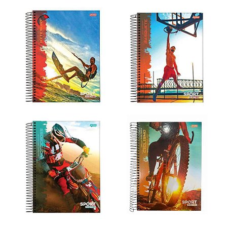 KIT C/4 CADERNO UNIV. 10X1 SPORT IN ACTION JANDAIA 200F