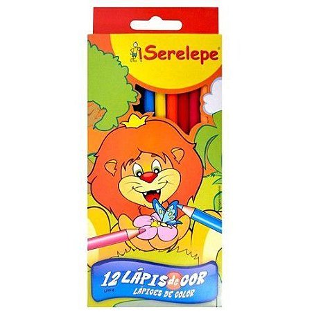 KIT C/12 UND DE LAPIS DE COR 12 CORES REDONDO SERELEPE