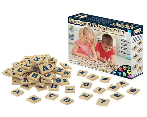 LETRAS E NUMEROS MDF 80 PEÇAS REF. 703 JUNGES BRINQUEDOS