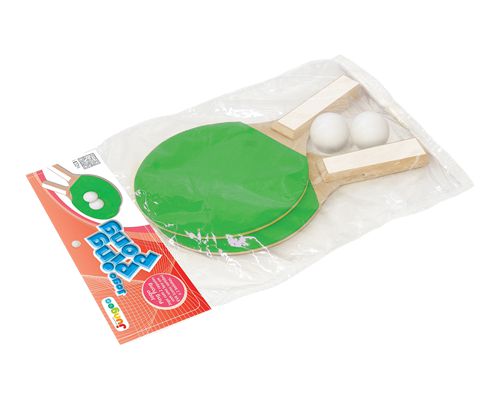 RAQUETE PING PONG PAR COM 2 BOLAS REF.226 JUNGLE BRINQ