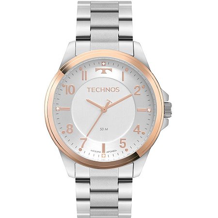 RELOGIO TECHNOS PULSEIRA ACO REF:2035MSY/1K