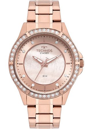 RELOGIO TECNHOS ROSE COM BRILHO REF:2036MPW/1J