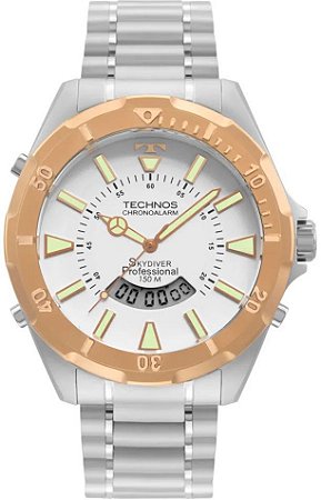RELOGIO TECNHOS MASC. PULSEIRA PRATA REF:WT205GC/1B