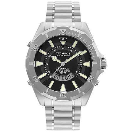 RELOGIO TECHNOS MASC WT205FY/1P SKYDIVER PRETO GG