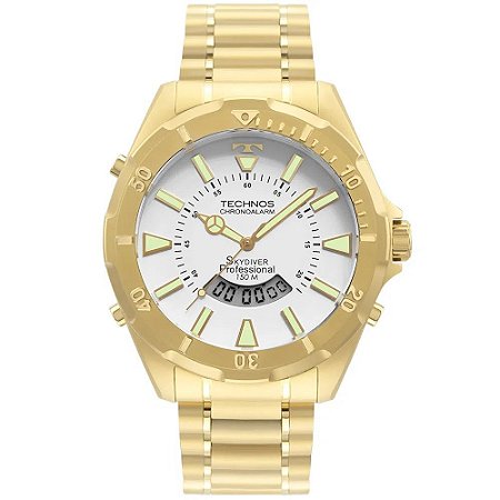 RELOGIO TECHNOS MASC WT205FL/4B SKYDIVER DOURADO