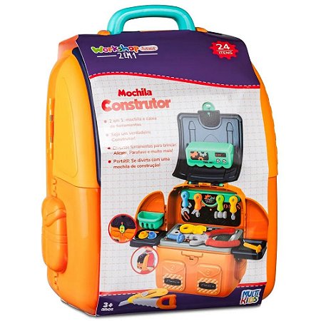 MOCHILA CONSTRUTOR COM ACESSORIOS WORKSHOP BR1670