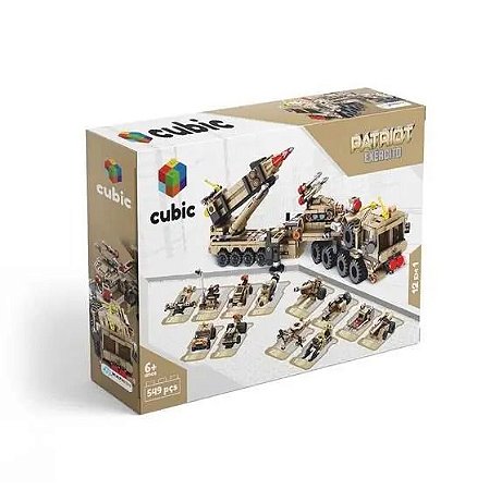 LEGO CUBIC EXERCITO 12 EM 1 COM 555PÇS MULTIKIDS REF:BR1096