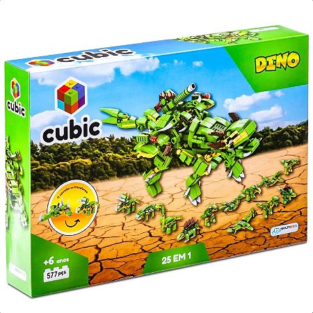 LEGO CUBIC DINO 577PÇS 25 EM 1 MULTIKIDS BR1615