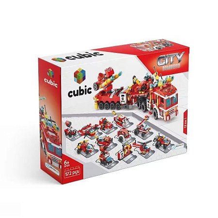 LEGO CUBIC CITY BOMBEIRO 12 EM 1 557PÇS MULTIKIDS BR1094