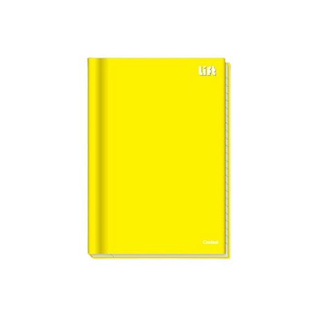 Kit C/5 Cadernos Brochura Universitário 96fl Lift Amarelo Credeal