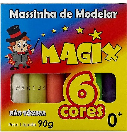 Massinha de modelar 6 cores 90g magix
