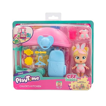 BONECA CRY BABIES PLAY TIME COZINHA DA CHLOE MULTIKIDIS BR2465
