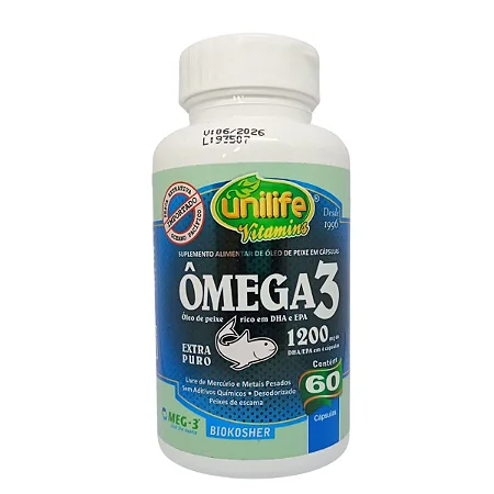Ômega 3 (Óleo de Peixe) 60 Cápsulas 1200mg