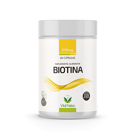 Vitamina B7 / BIOTINA 250mg C/ 60 CAP. Indicações para pele, unha e cabelo