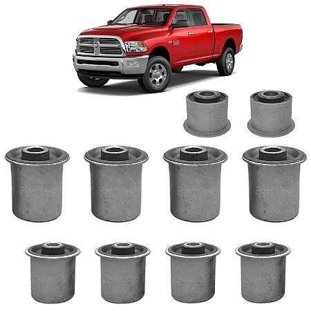 Kit 10 Bucha Bandeja Tirante Dodge Ram 2500 6.7 2012 A 2018