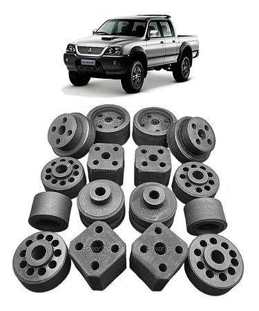 Jogo Completo Calço Coxim Cabine Mitsubishi L-200 Sport Outdoor Hpe 2003 Até 2012