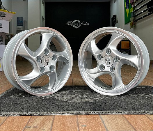 RODA PORSCHE CUP ARO 17X6 E 17X7 PRATA FURAÇÃO 5X130