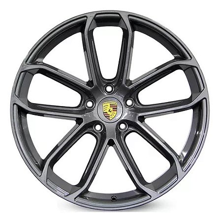 RODAS PORSCHE MACAN GTS ARO 22 DUAS TALAS FURAÇÃO 5X130 GRAFITE