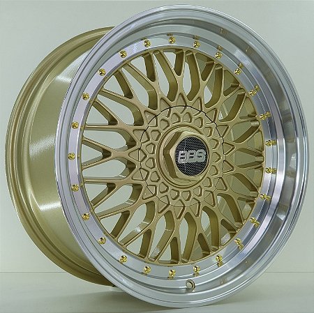 RODAS BBS ARO 18 TALA 8 FURAÇÃO 5X112/5X120 GOLD