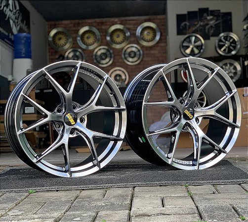 RODAS BBS1 ARO 19  FURAÇÃO 5X112 FLOW FORMING HIPER BLACK