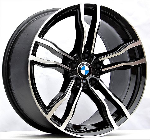 RODAS BMW X5 / X6 ARO 20 DUAS TALAS FURAÇÃO 5X120 PRETA DIAMANTADA
