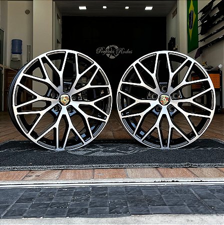 RODAS REPLICA PORSCHE M30 ARO 17 FURAÇÃO 5X110 ET 30 PRETO DIAMANTADO
