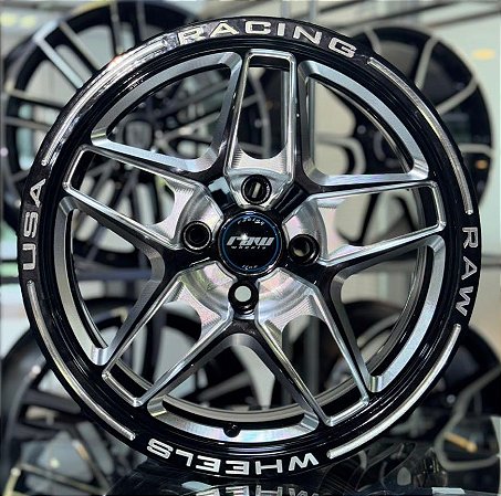 RODAS WELD PENTAGON ARO 15 TALA 7 FURAÇÃO 4X100 BLACK MILLING