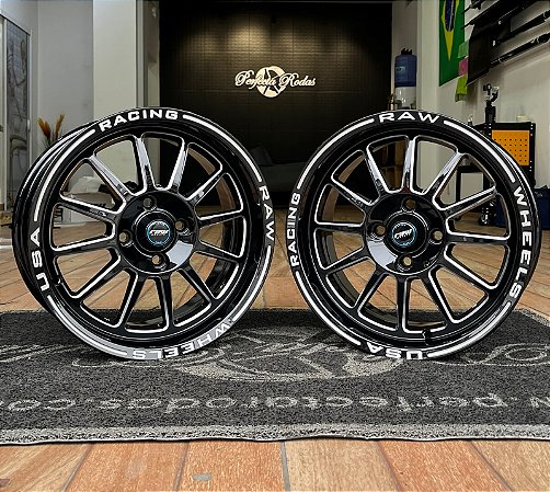 RODAS WELD RACING MULT ARO 15 TALA 7 FURAÇÃO 4X100 BLACK MILLING