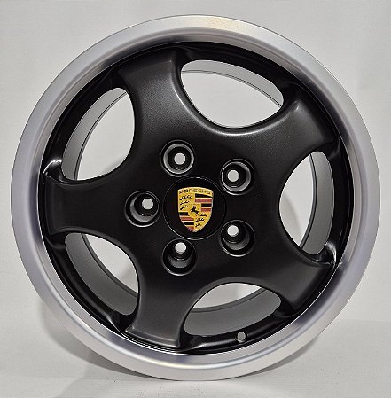 RODA PORSCHE CUP 1 ARO 17X7 FURAÇÃO 5X130 PRETA