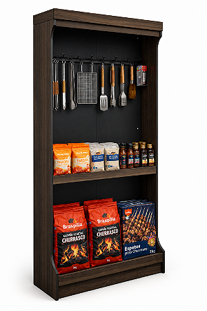 Expositor de Churrasco Vertical para Supermercados