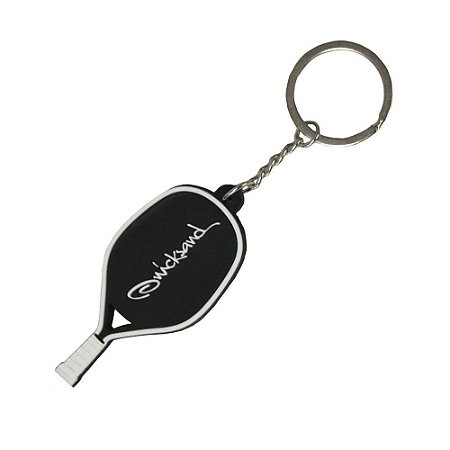 Chaveiro de Silicone Raquete de Beach Tennis Quicksand Branco