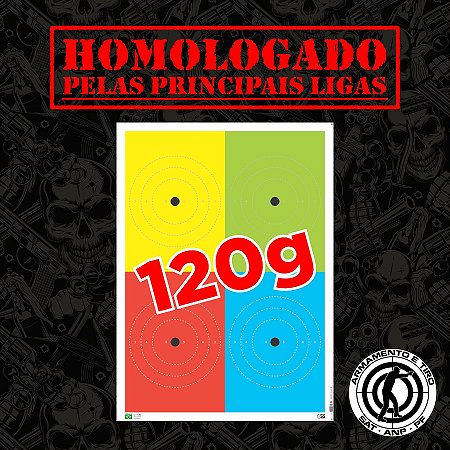 Alvo 4 Cores – Tamanho Regular 120gr Homologado pelas principais Ligas | 100 un