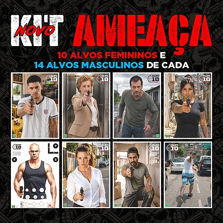 Kit Ameaça | 100 Alvos para Treinamento em Ambientes Confinados e Bancada