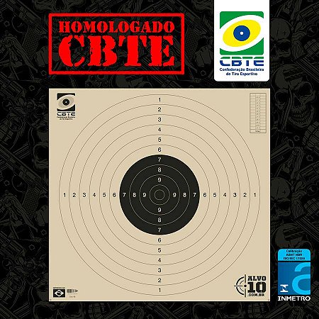 50 Alvos | 25 e 50 Metros Pistola Homologado CBTE