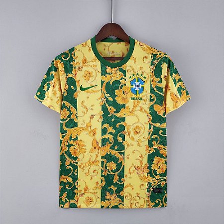 Camisa Brasil Edição Especial Flowers 2022/23 - Amarelo - fanaticos fut