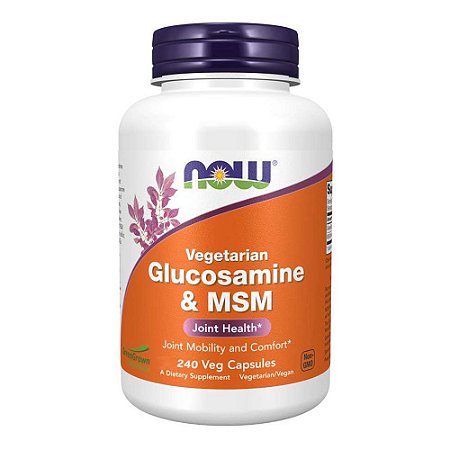Glucosamina Vegana com MSM Importada (240 caps) - Now Foods