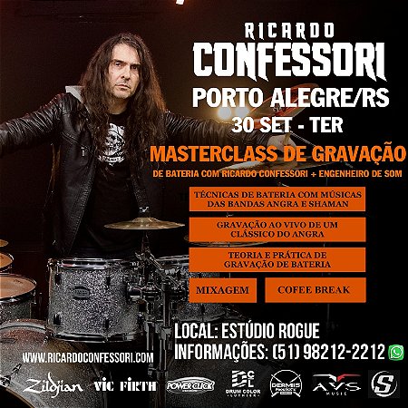 DRUM CAMP REC EXPERIENCE - masterclass gravando uma faixa  em Estúdio com Ricardo Confessori