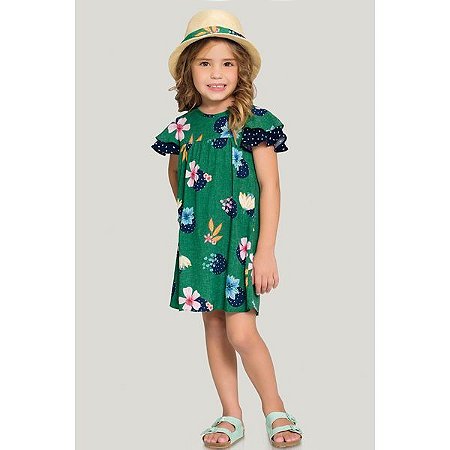 Vestido Infantil Menina Flowers Verde - Alakazoo (MARCA NACIONAL) - S&A  Importados