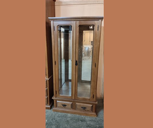 Cristaleira 2 portas e 2 gavetas 90cm com Espelho