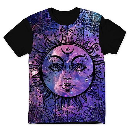 Camiseta T-shirt As Braba Sol Galaxia Full Print Preta