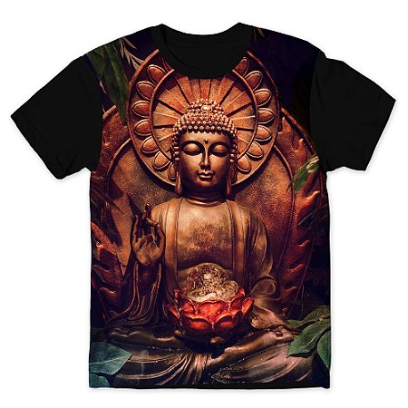 Camiseta T-shirt As Braba Buda Full Print Preta