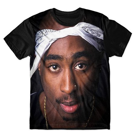 Camiseta T-shirt As Braba 2pac Bandana Full Print Preta